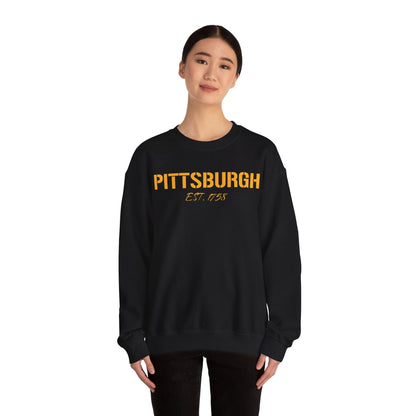 Pittsburgh EST 1758 Sweatshirt - Steel City Crewneck Sweatshirt Yinzergear 