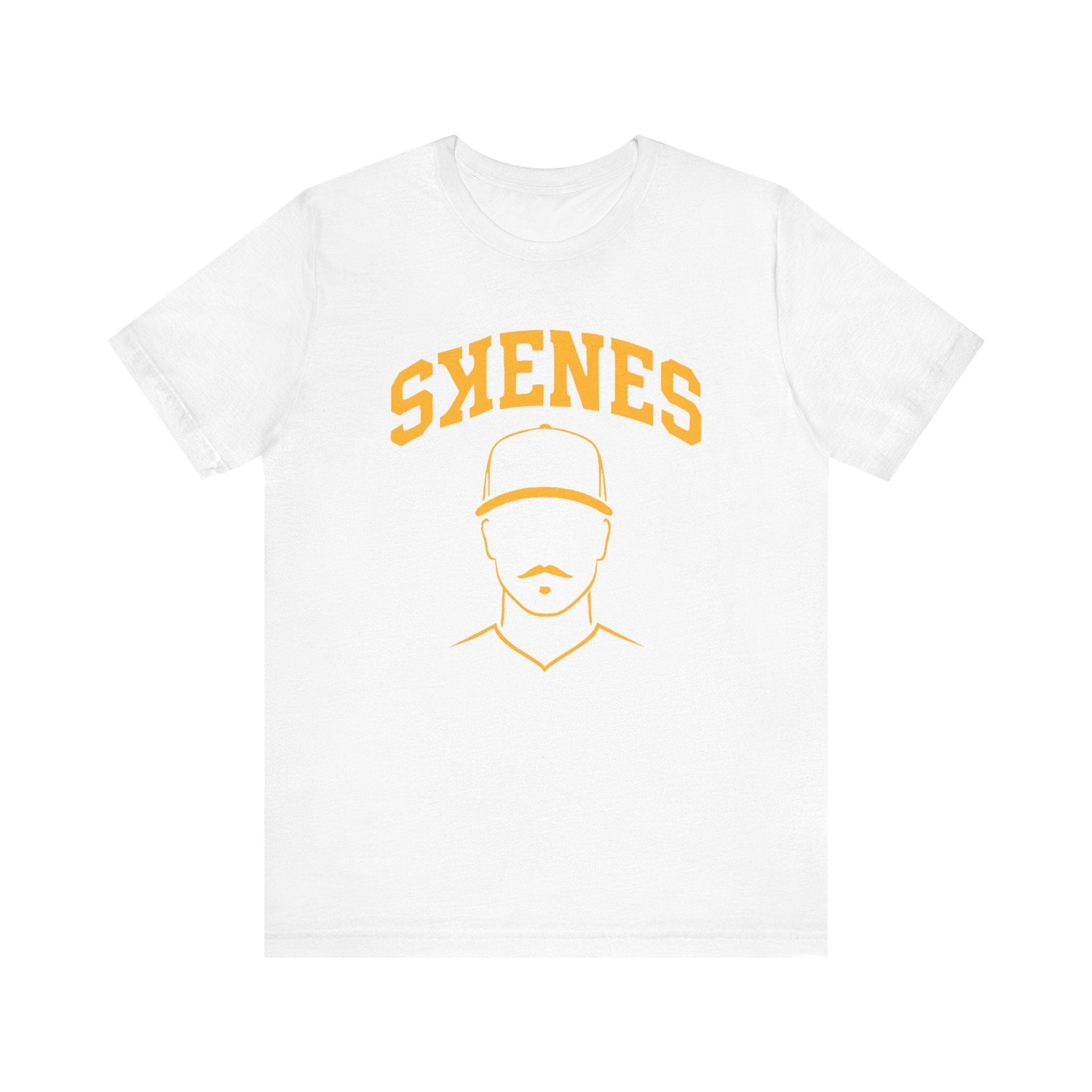 Pittsburgh Pirates Paul Skenes mustache shirt on white tee | Yinzergear