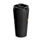 Burgh stainless steel travel mug front view mockup view | Yinzergear