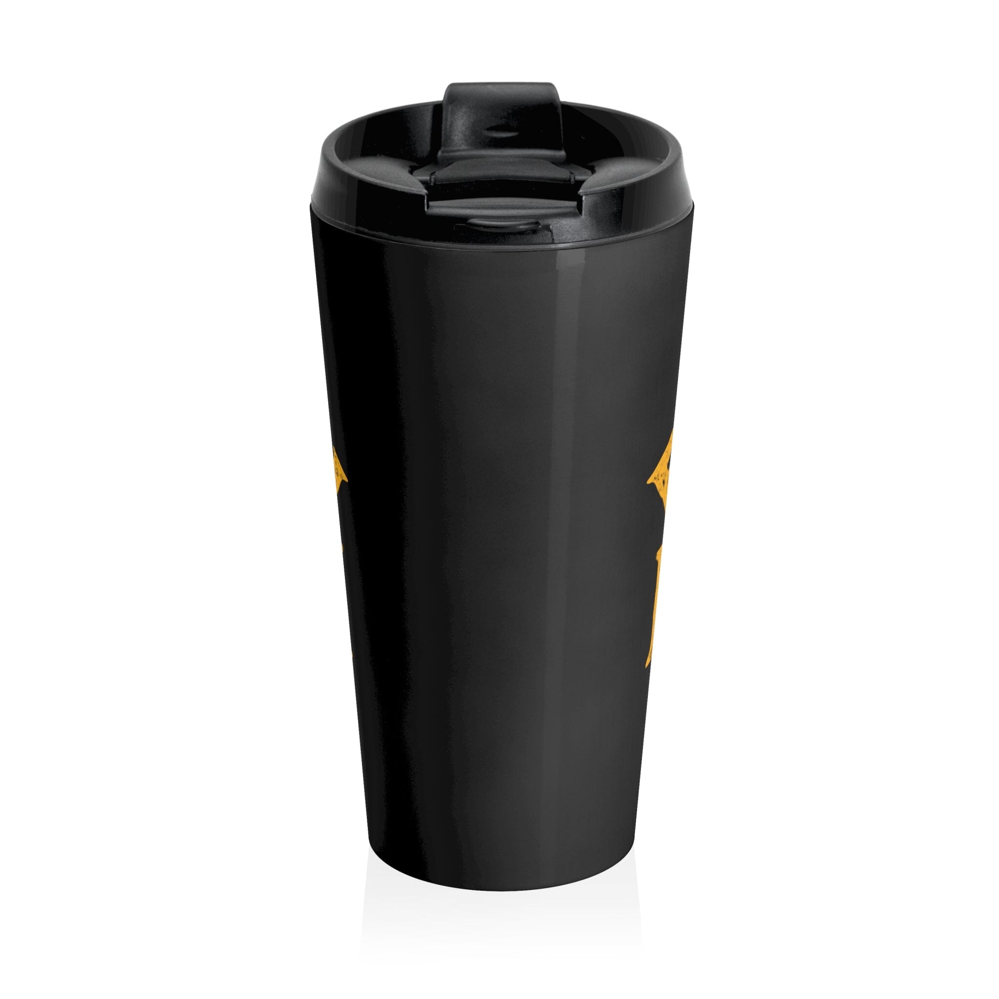 Burgh stainless steel travel mug front view mockup view | Yinzergear