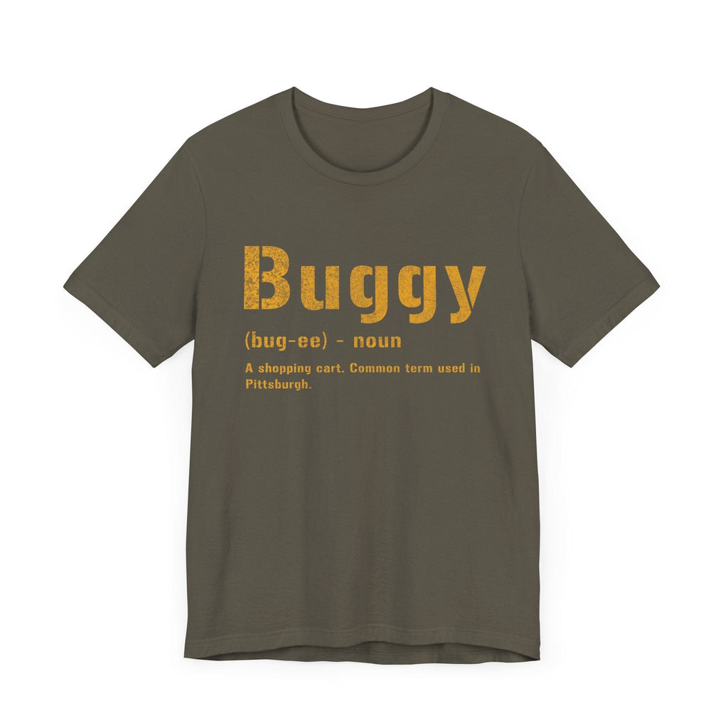 Buggy Pittsburghese definition tee on black tee alternate view 9 | Yinzergear