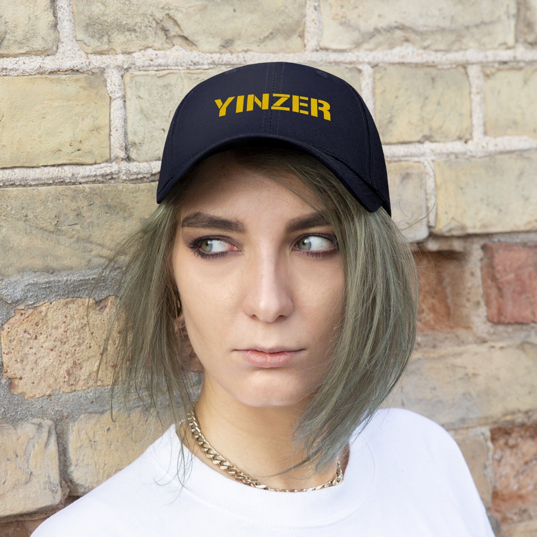 Yinzer embroidered hat Pittsburgh hat in navy | Yinzergear