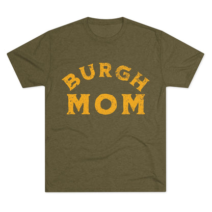 Burgh Mom Yinzer Tri-Blend T-Shirt - Pittsburgh Mom Gift T-Shirt Printify S Tri-Blend Military Green 