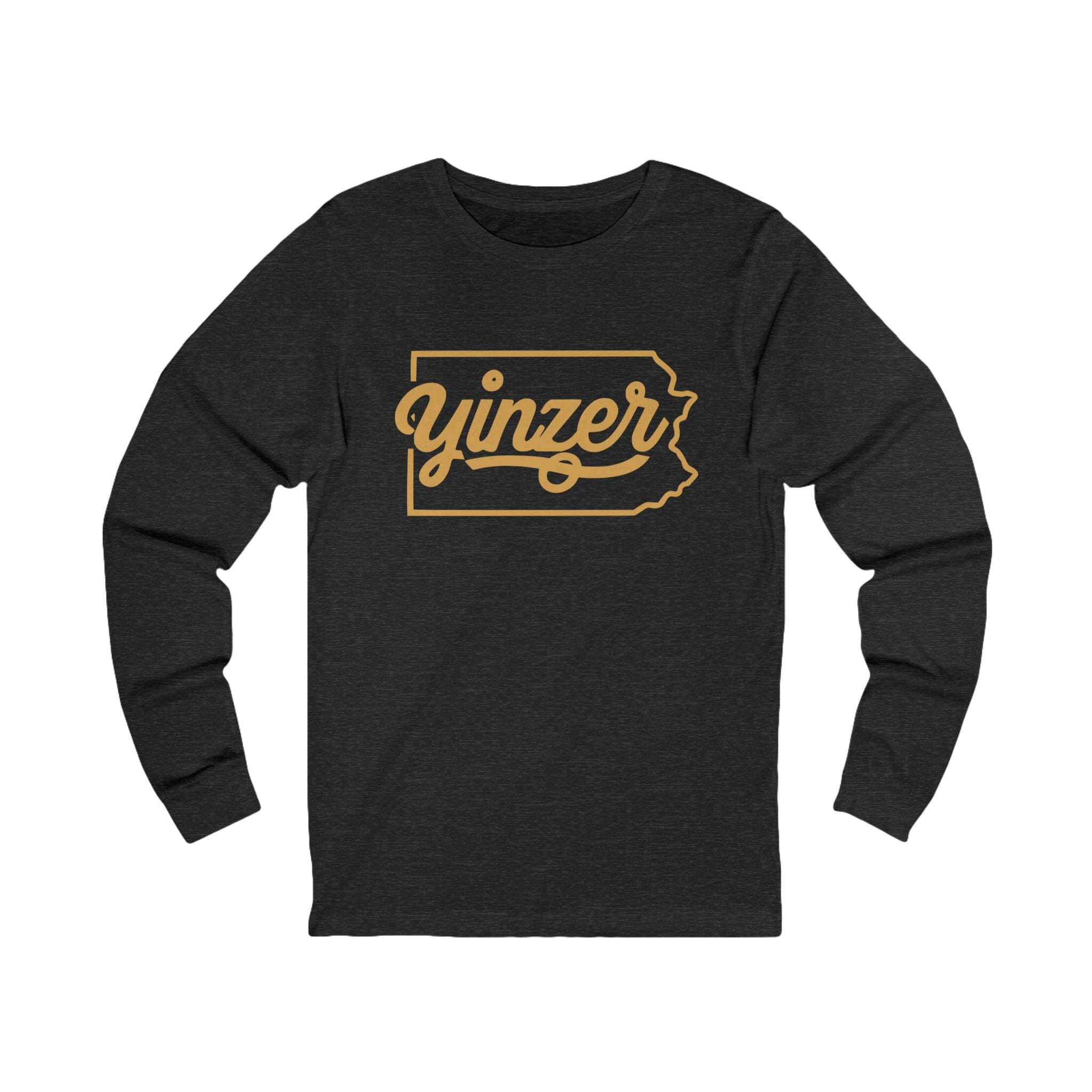 Yinzer State of Mind Long Sleeve Shirt Pittsburgh long sleeve shirt on grey long sleeve shirt | Yinzergear