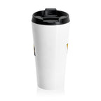 Yinzer Stainless Steel Travel Mug Pittsburgh mug front view mockup view | Yinzergear