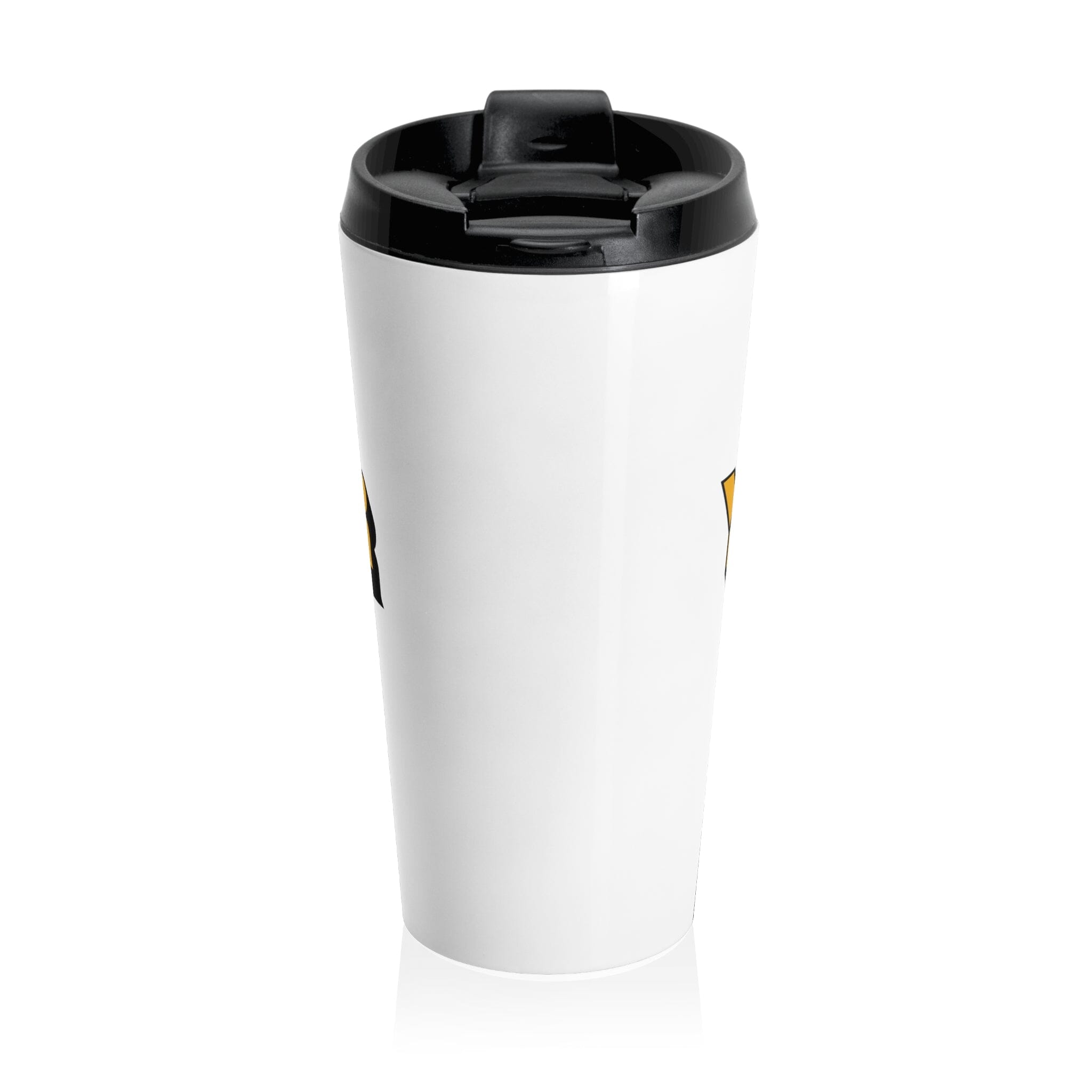 Yinzer Stainless Steel Travel Mug Pittsburgh mug front view mockup view | Yinzergear