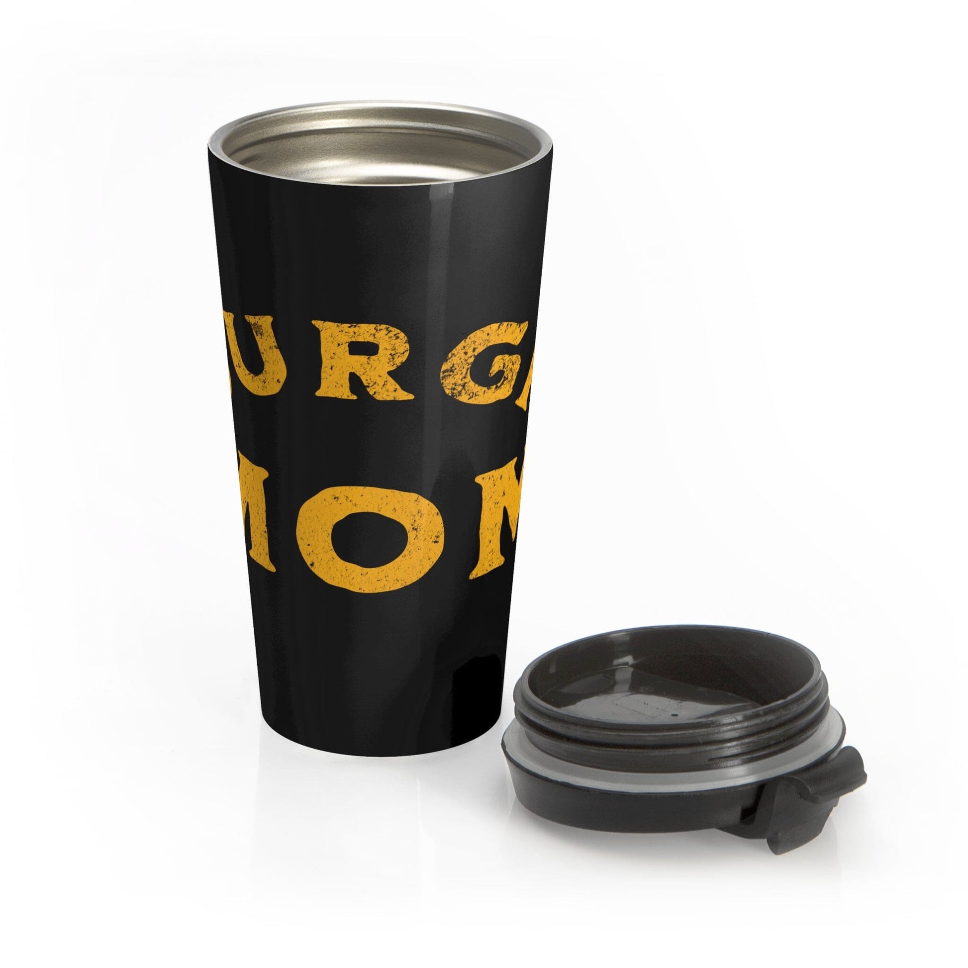 Burgh Mom Stainless Steel Travel Mug Mug Printify 