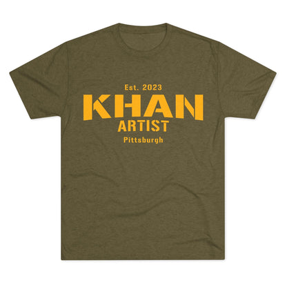 Khan Artist Tri-Blend Tee - Pittsburgh Football Gift T-Shirt Printify S Tri-Blend Military Green 