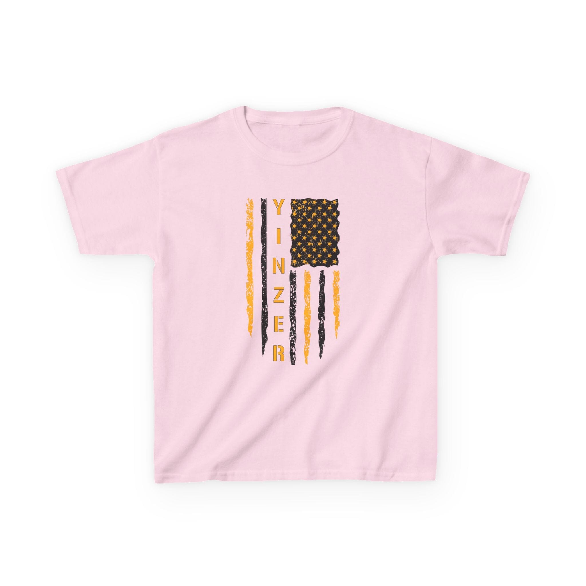 Yinzer Flag Kids T-Shirt Pittsburgh kids shirt on pink kids shirt | Yinzergear