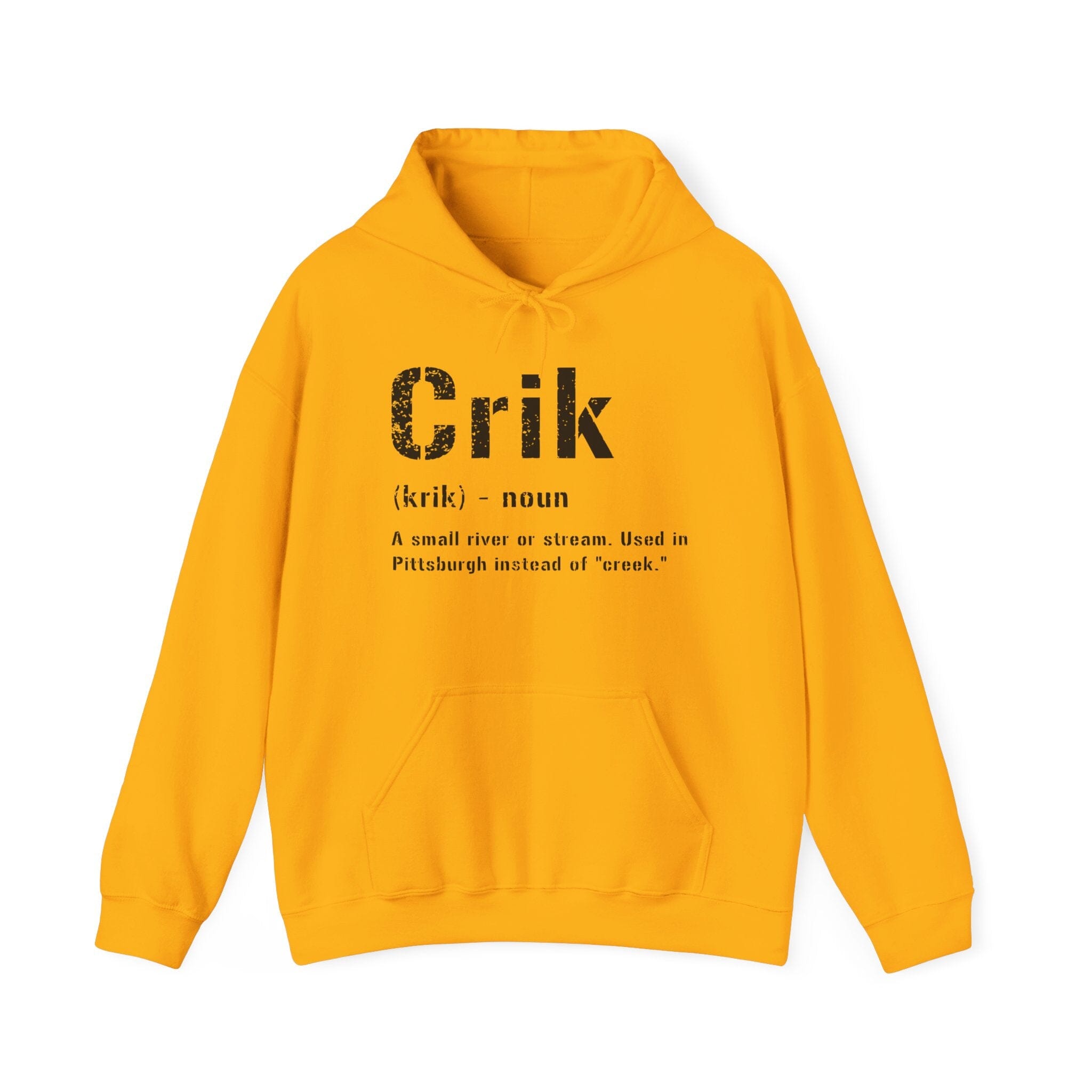 Crik Hoodie Pittsburgh hoodie on gold hoodie | Yinzergear