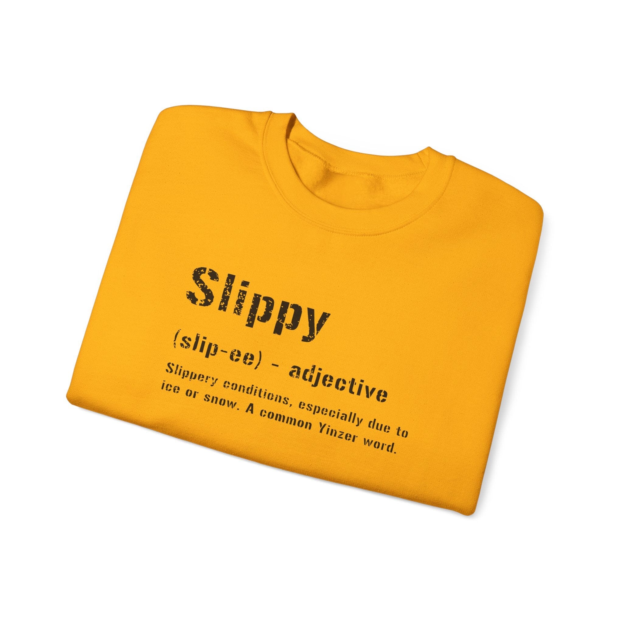 Slippy Pittsburghese definition sweatshirt on black sweatshirt alternate view 9 | Yinzergear