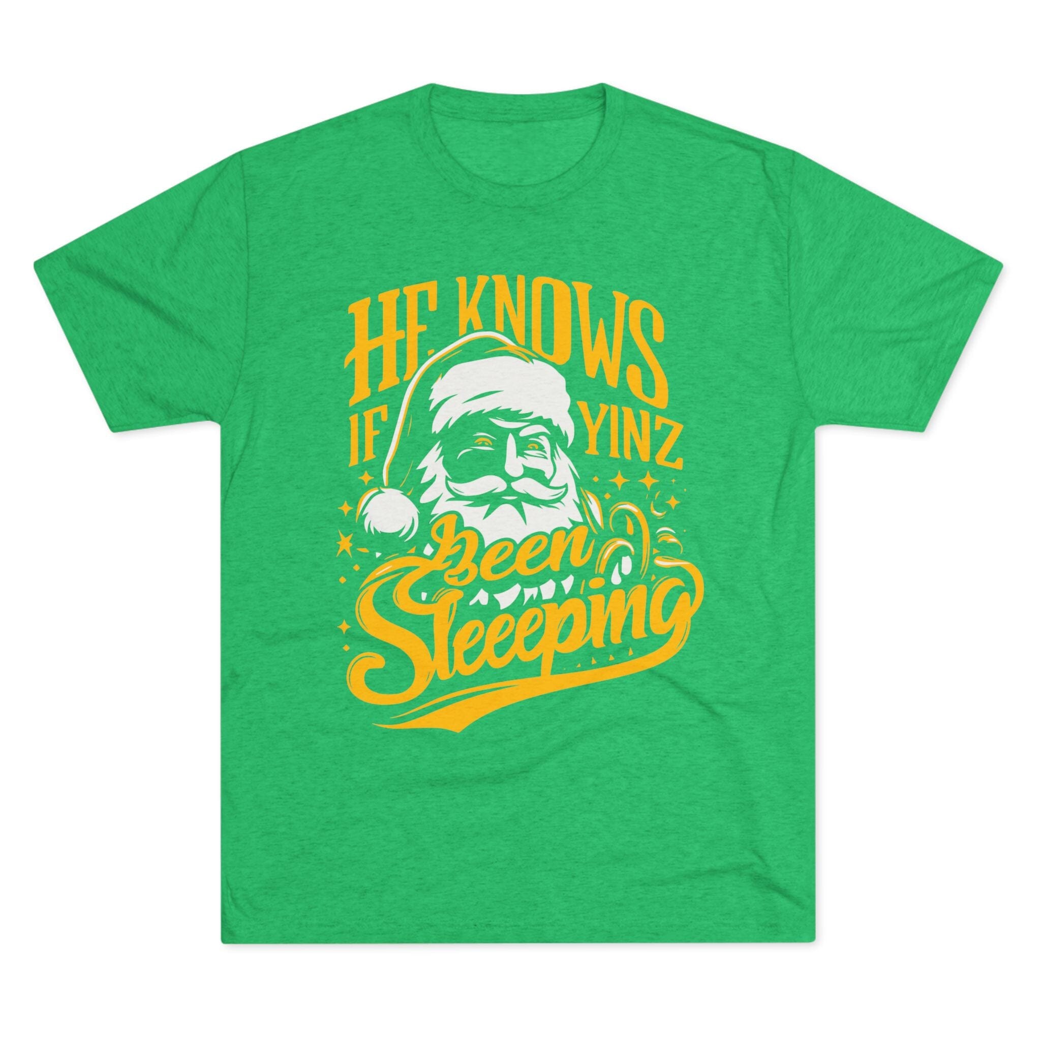 Yinzer Santa Tri-Blend Christmas T-Shirt product image | Yinzergear