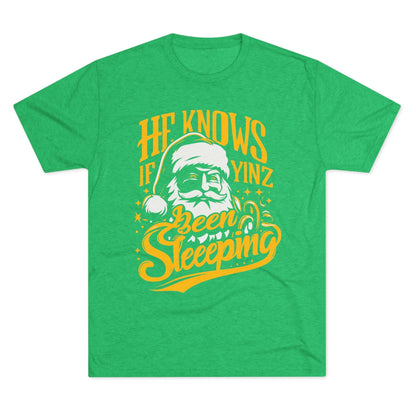 Yinzer Santa Tri-Blend Tee - Pittsburgh Christmas Shirt T-Shirt Printify S Tri-Blend Envy 