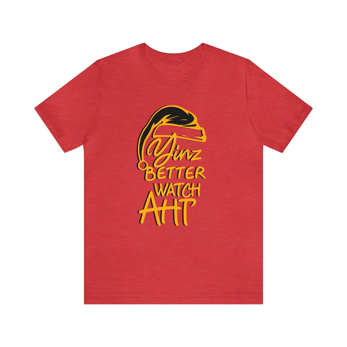 Yinz Better Watch Aht T-Shirt – Pittsburgh Santa Claus Christmas Tee T-Shirt Printify Heather Red XS 