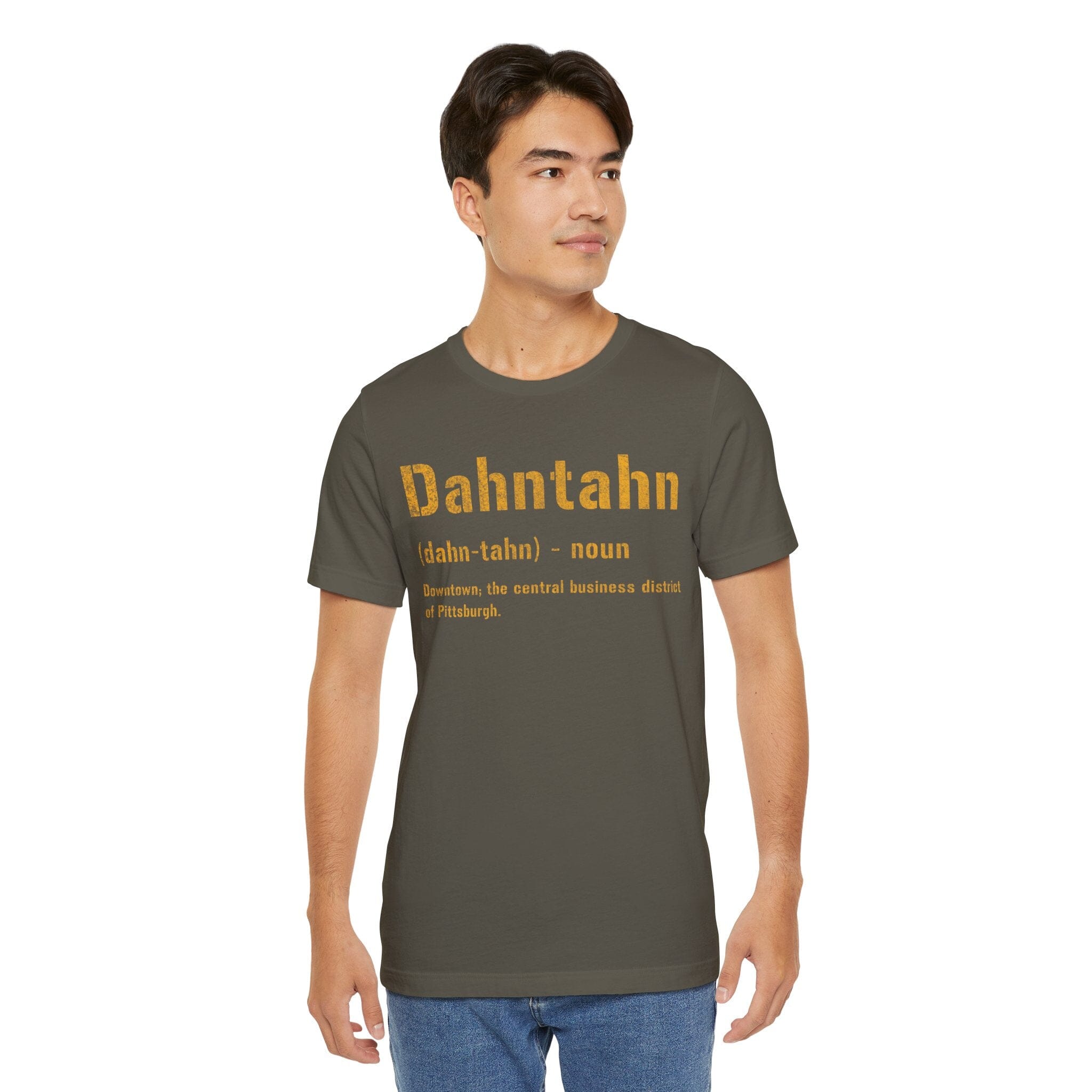 Dahntahn Pittsburghese definition tee product image mockup view | Yinzergear