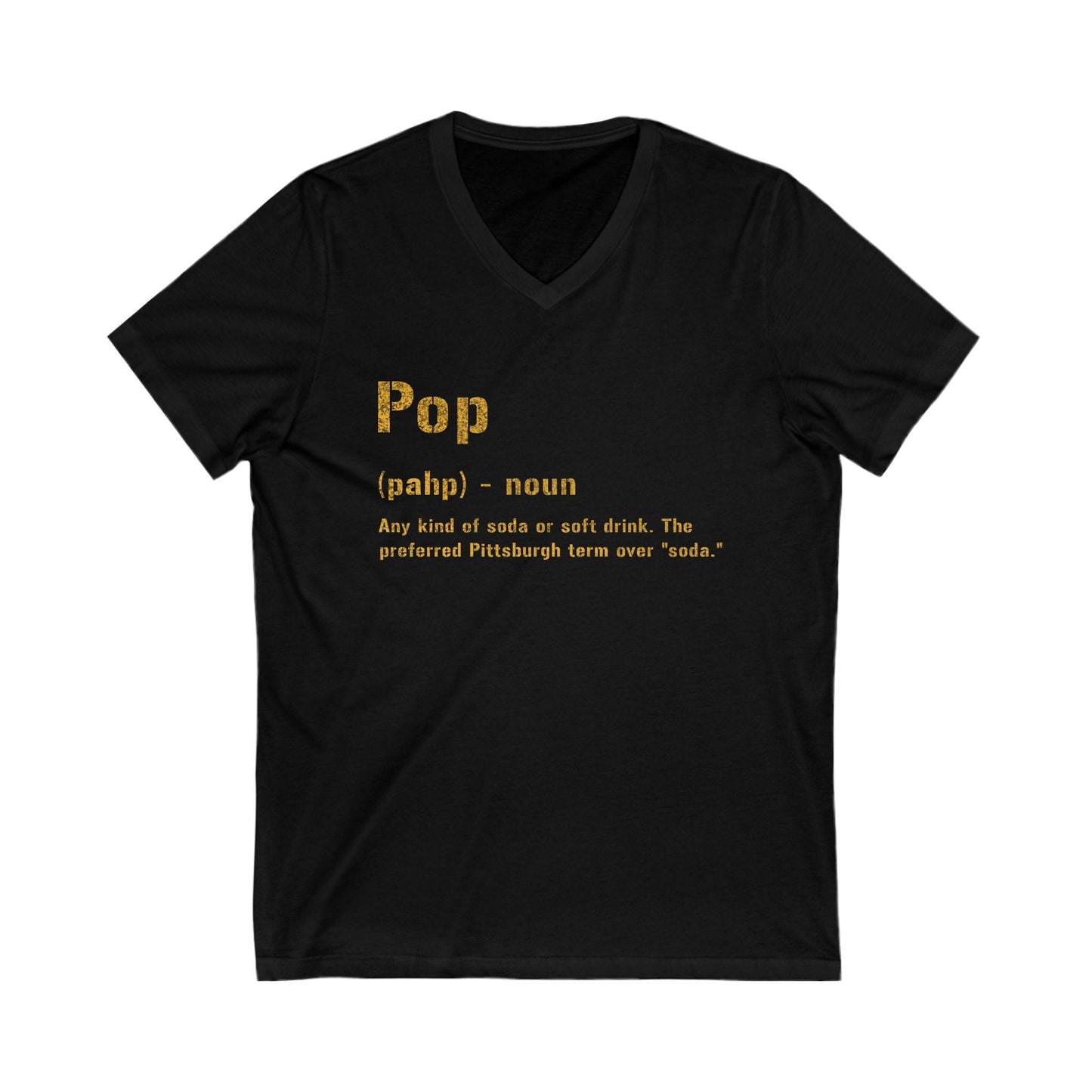 Pop V-Neck Tee - Pittsburghese Shirt V-neck Printify S Black 