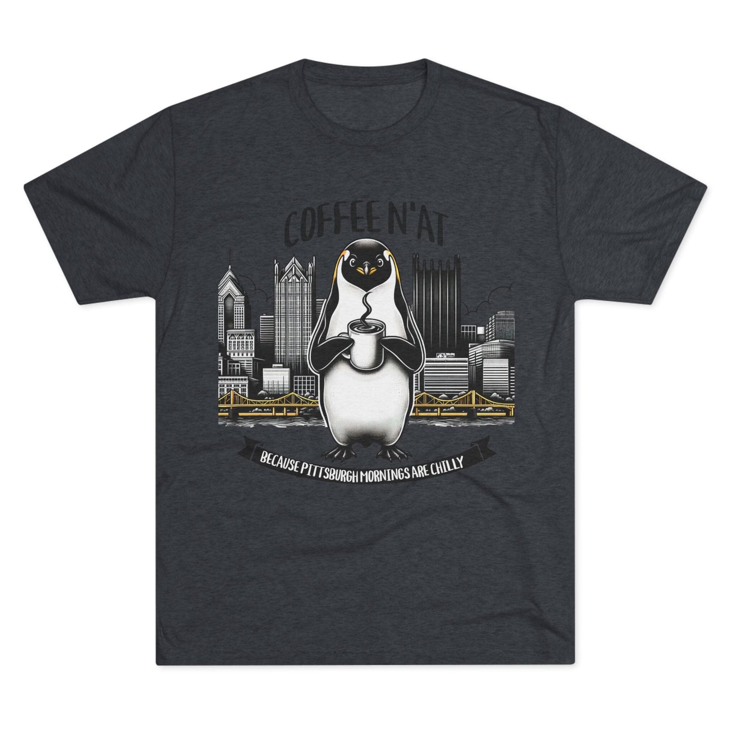 Coffee N'At Tri-Blend Tee - Pittsburgh Coffee Lover Gift T-Shirt Printify S Tri-Blend Vintage Navy 