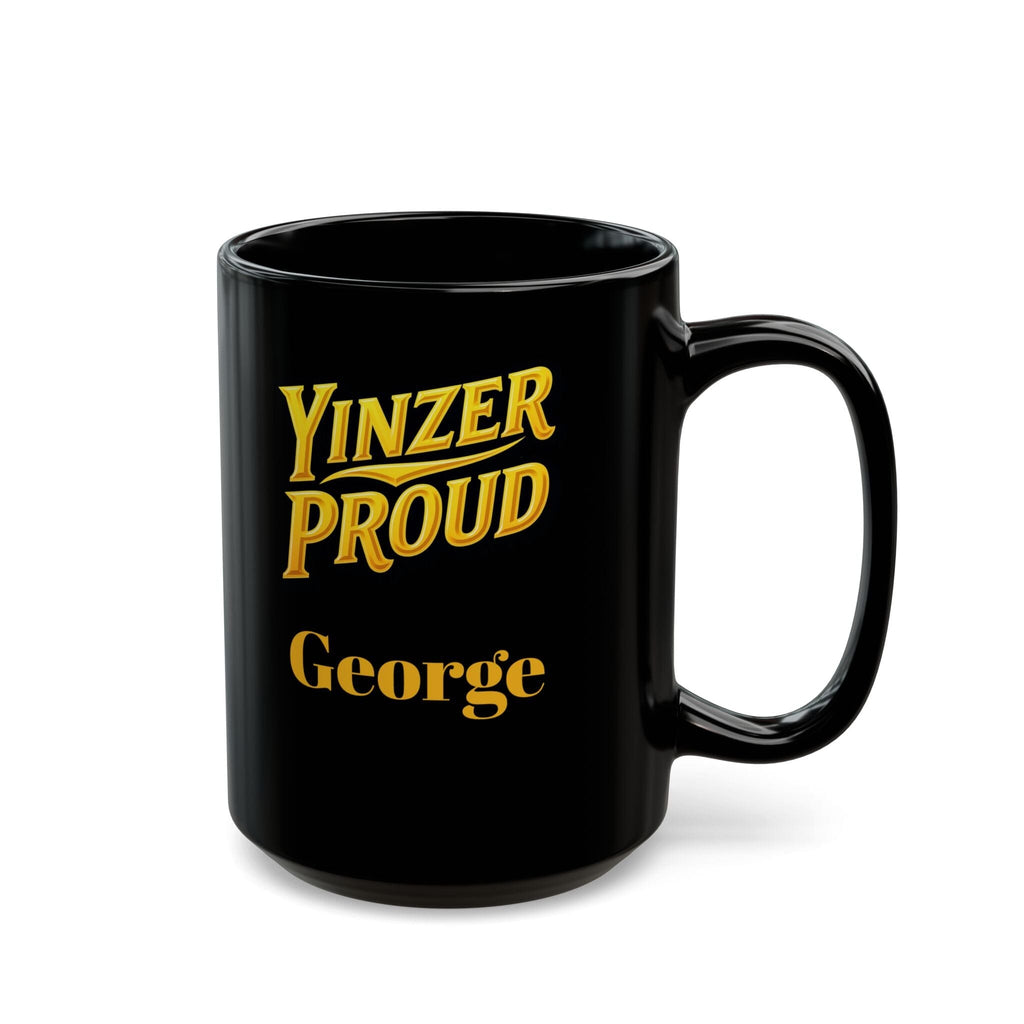 Custom Black Ceramic Mug in black mockup view | Yinzergear