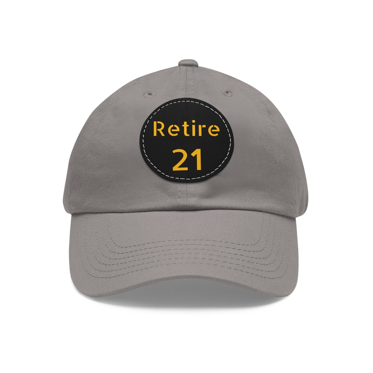 Retire 21 Hat With Leather Patch Hats Yinzergear Grey / Black patch Circle One size