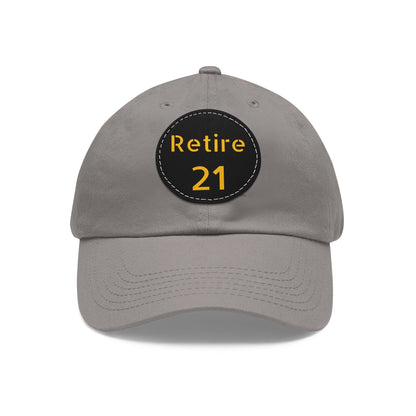 Retire 21 Hat With Leather Patch Hats Yinzergear Grey / Black patch Circle One size