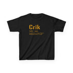 Crik Pittsburghese kids T-shirt on black kids shirt | Yinzergear