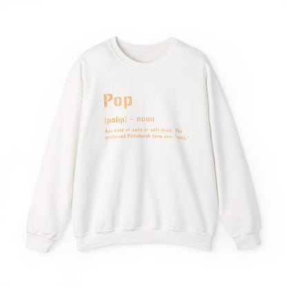 Pop Pittsburgh Crewneck Sweatshirt - Pittsburghese Gift Sweatshirt Yinzergear S White 
