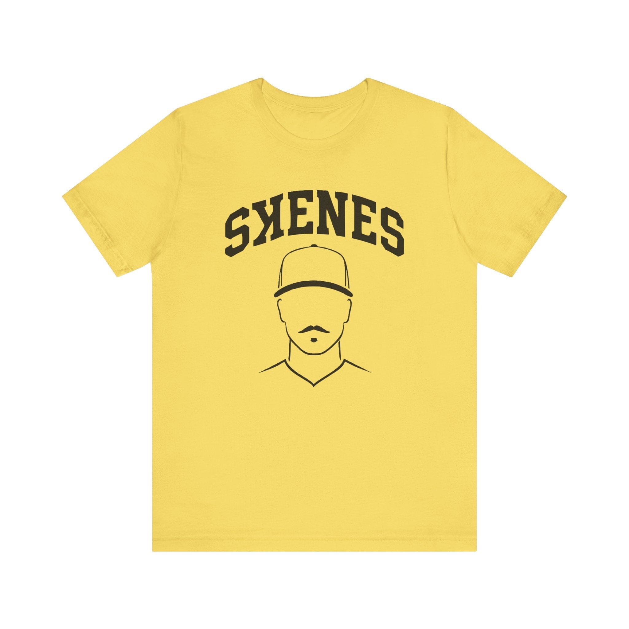 Pittsburgh Pirates Paul Skenes mustache shirt on yellow tee | Yinzergear