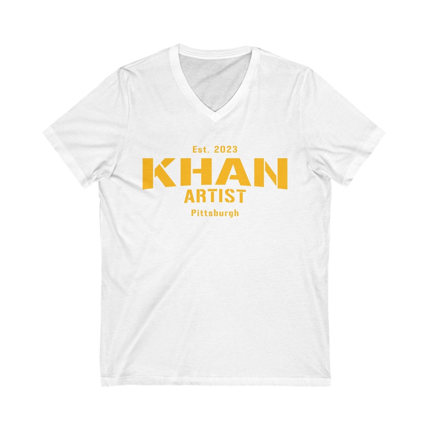 Khan Artist V-Neck Tee - Pittsburgh Creative Shirt V-neck Printify S White 