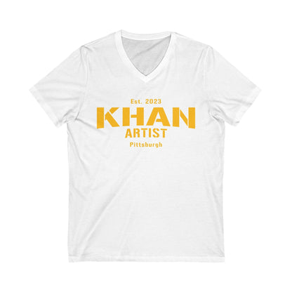 Khan Artist V-Neck Tee - Pittsburgh Creative Shirt V-neck Printify S White 