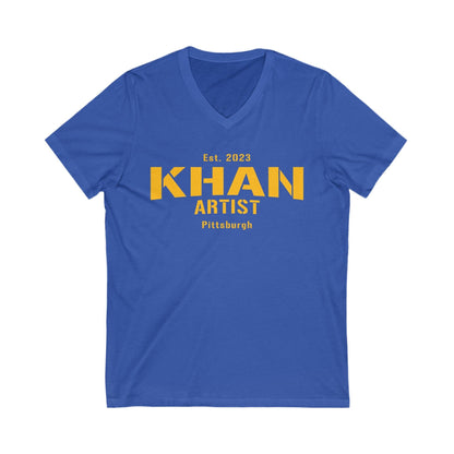 Khan Artist V-Neck Tee - Pittsburgh Creative Shirt V-neck Printify S True Royal 