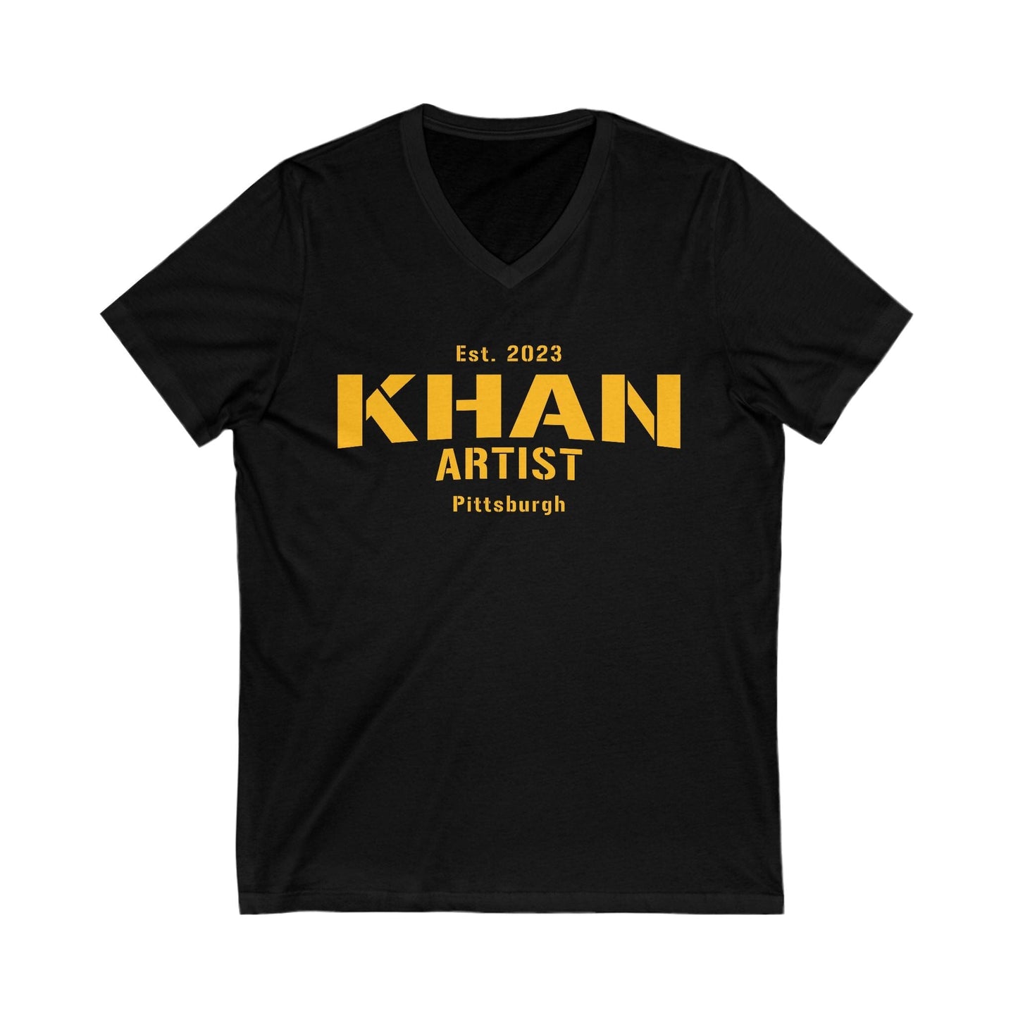 Khan Artist V-Neck Tee - Pittsburgh Creative Shirt V-neck Printify S Black 