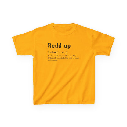 Redd Up Pittsburghese Kids T-Shirt - Pittsburgh Tee Kids clothes Yinzergear Gold XS 