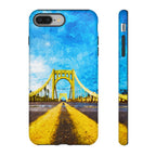 Pittsburgh Bridge Watercolor Tough Phone Case product image alternate view 4 | Yinzergear