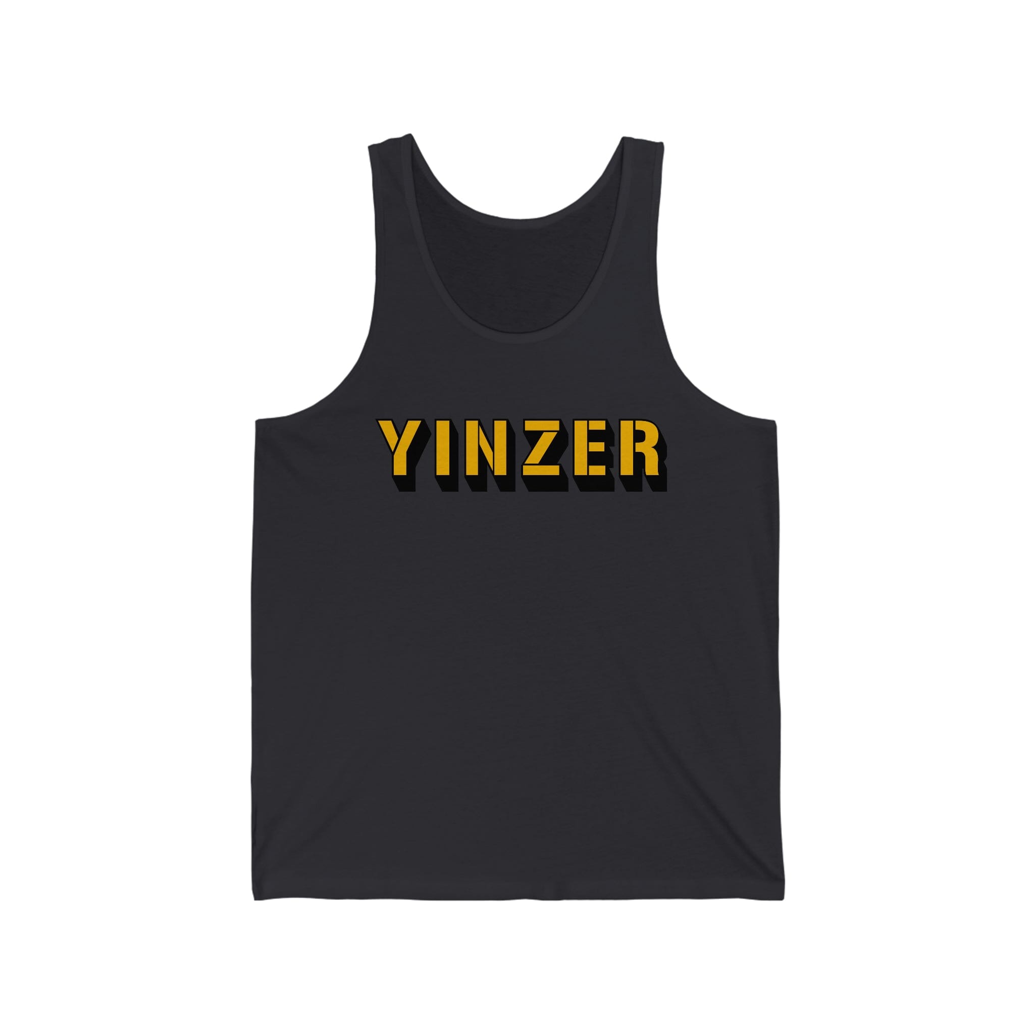 Yinzer tank top Pittsburgh tank top on grey tank top | Yinzergear