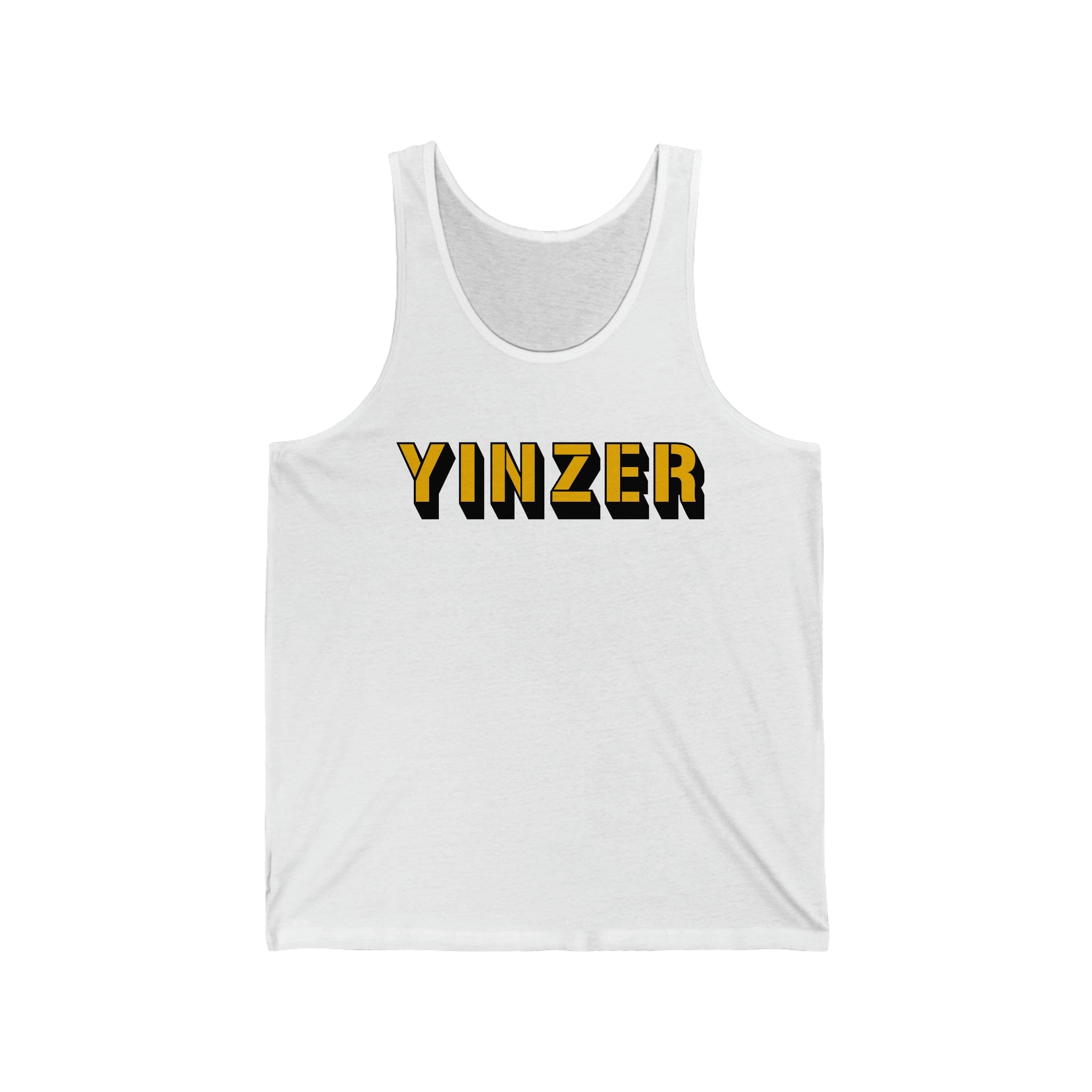 Yinzer tank top Pittsburgh tank top on white tank top | Yinzergear