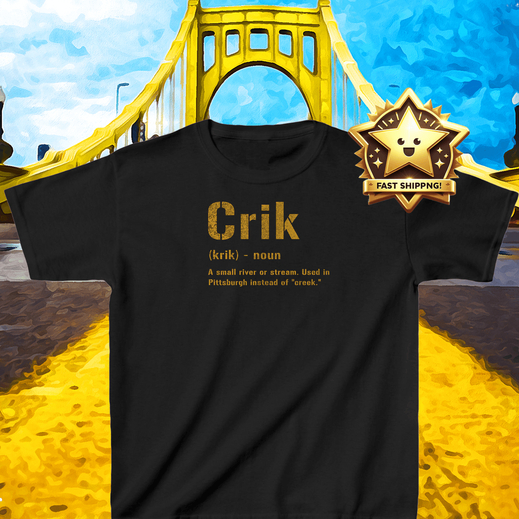 Crik Pittsburghese kids T-shirt product image | Yinzergear