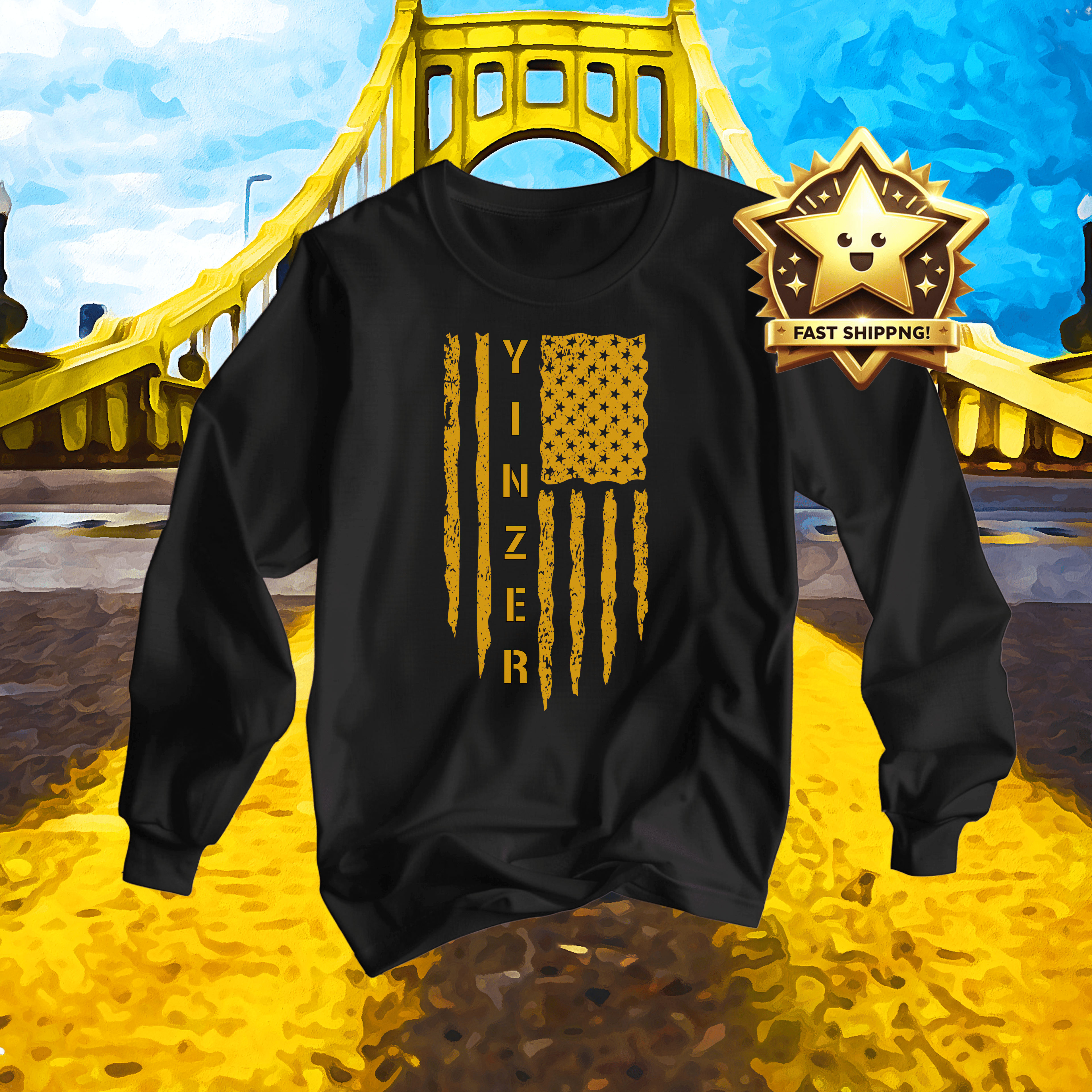 Yinzer Flag Long Sleeve Shirt product image | Yinzergear