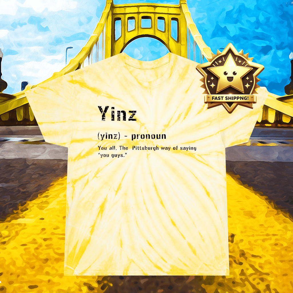 Yinz Tie-Dye Pittsburghese definition tee product image alternate view 4 | Yinzergear