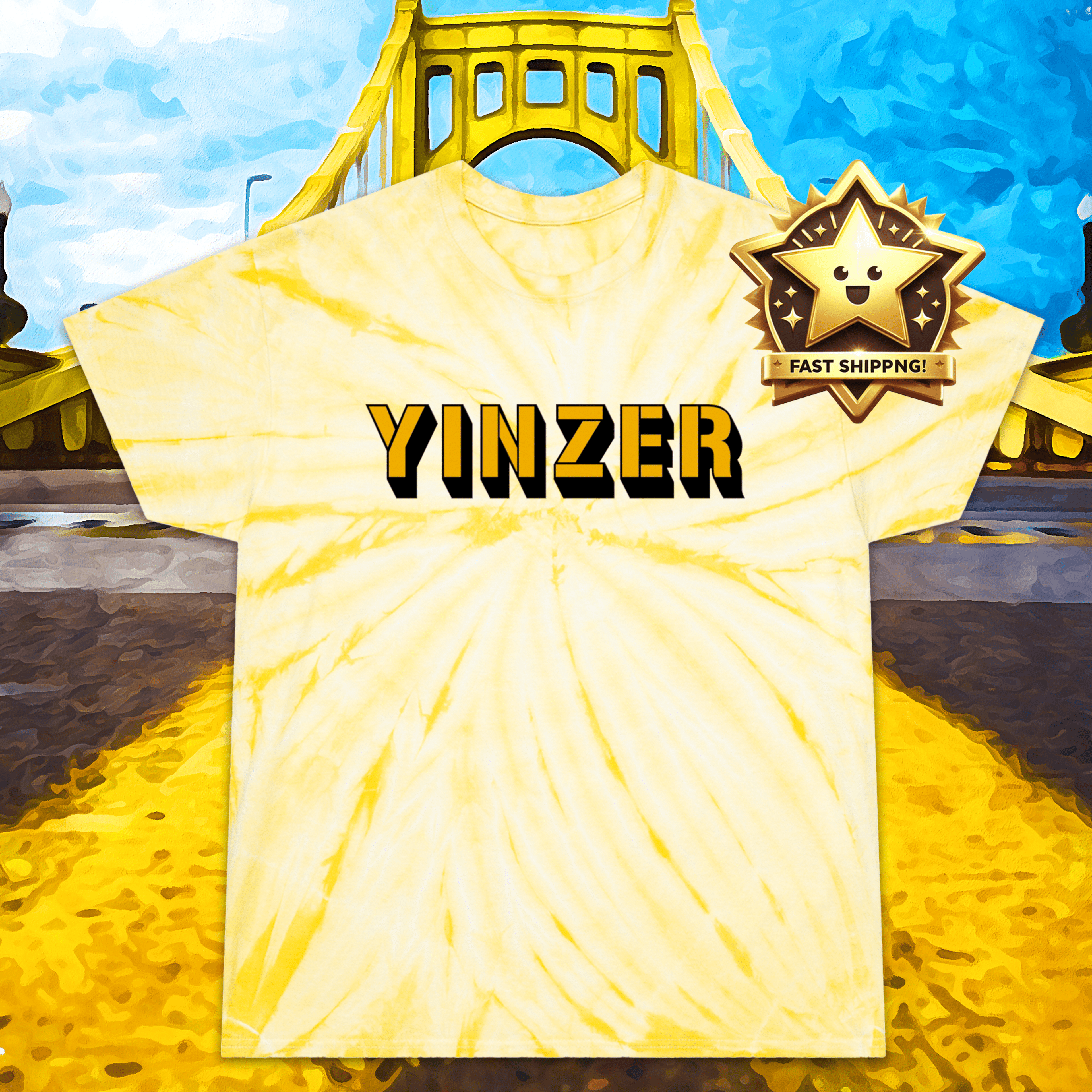Yinzer Tie-Dye Pittsburgh T-Shirt product image alternate view 4 | Yinzergear
