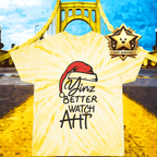 Yinz Better Watch Aht Tie-Dye Christmas T-Shirt Pittsburgh tee product image alternate view 4 | Yinzergear