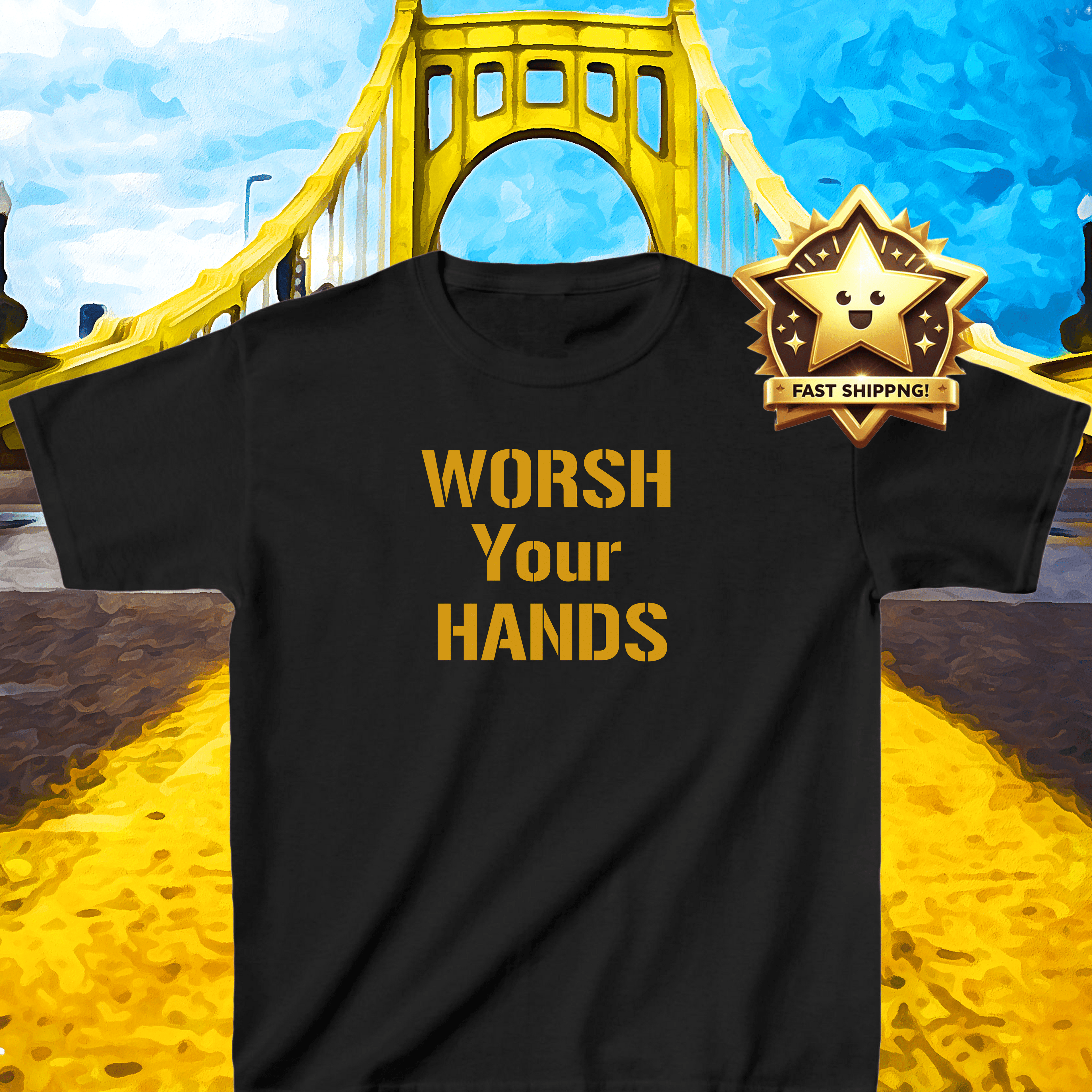 Worsh Your Hands Kids T-Shirt product image | Yinzergear