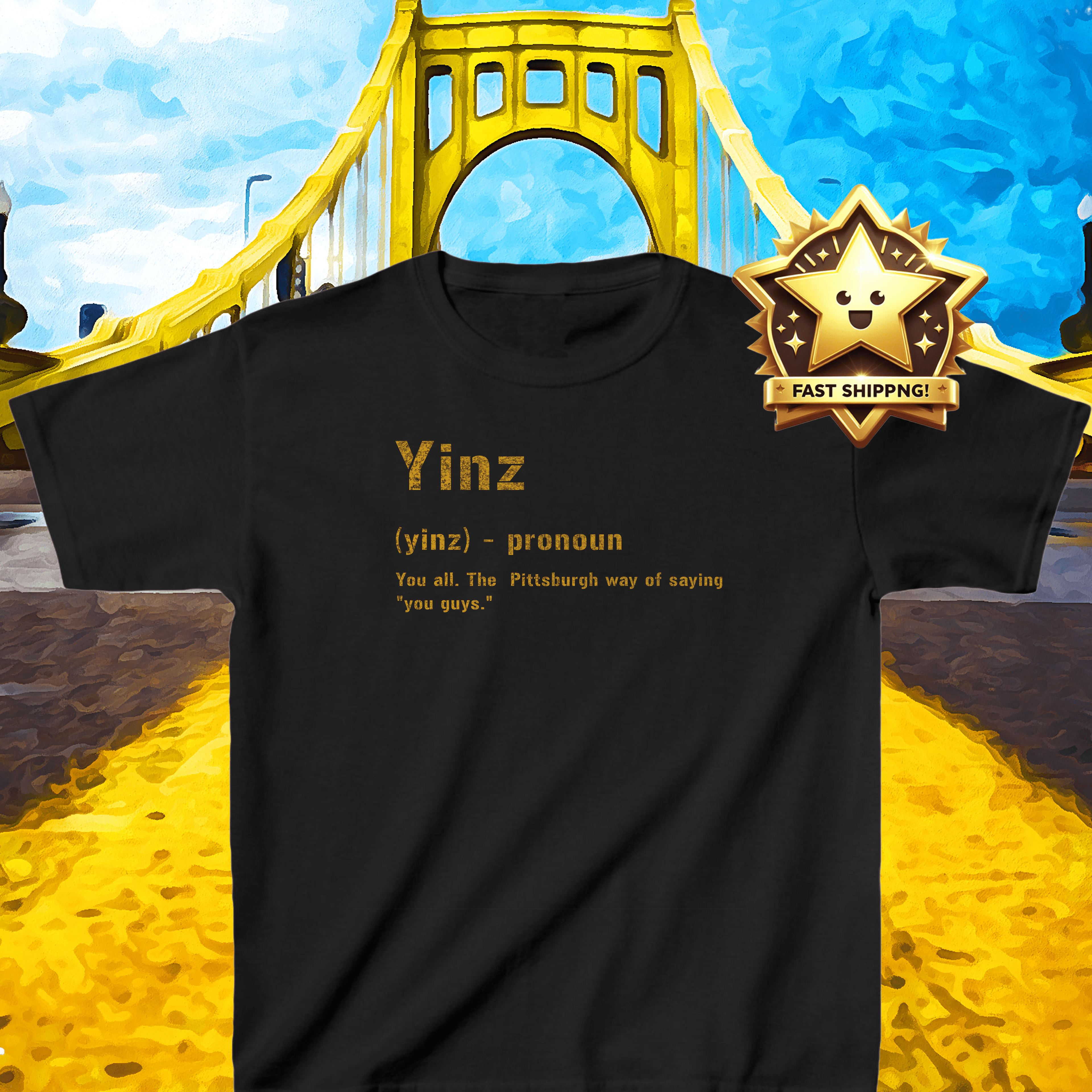 Yinz Pittsburghese Kids T-Shirt product image | Yinzergear