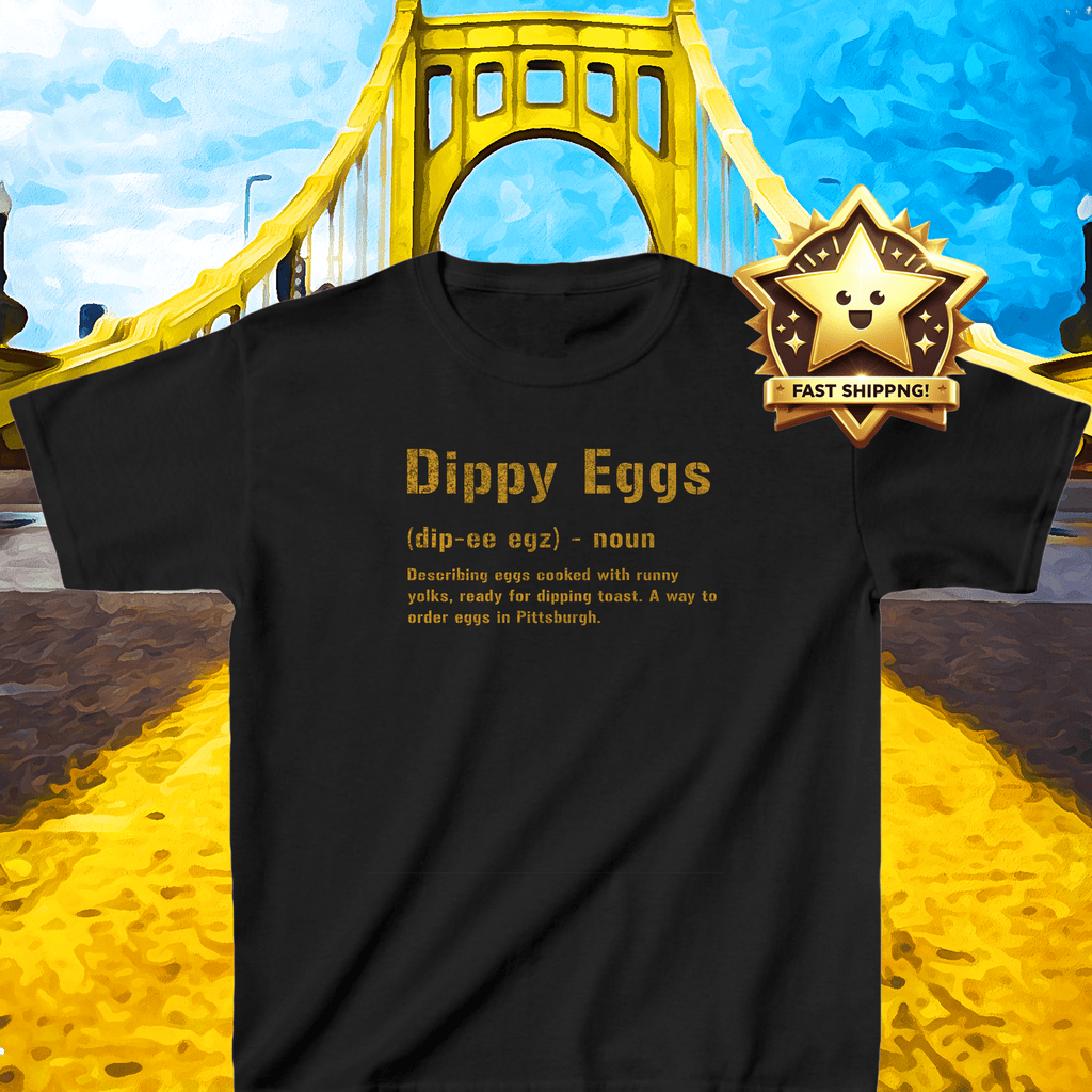Dippy Eggs Pittsburghese kids T-shirt product image | Yinzergear