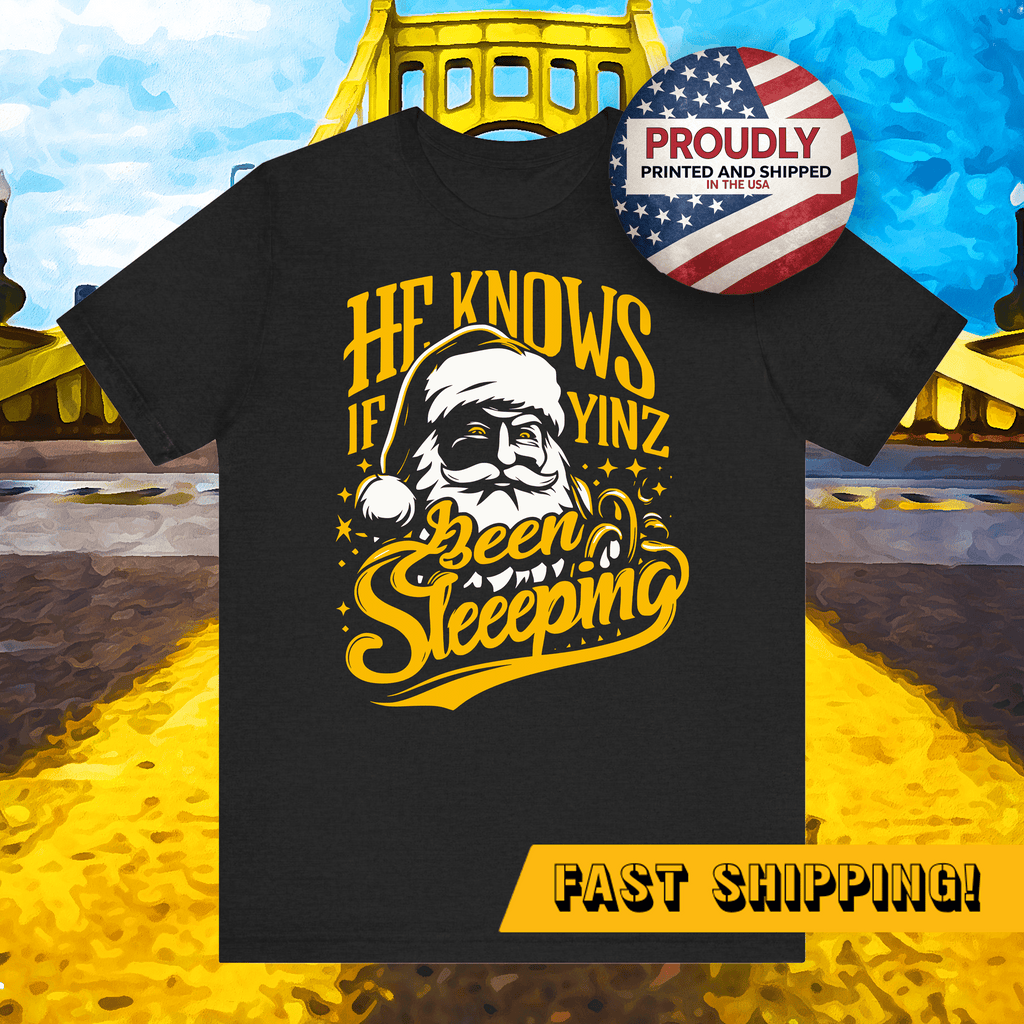 Yinzer Santa Christmas T-Shirt product image mockup view | Yinzergear