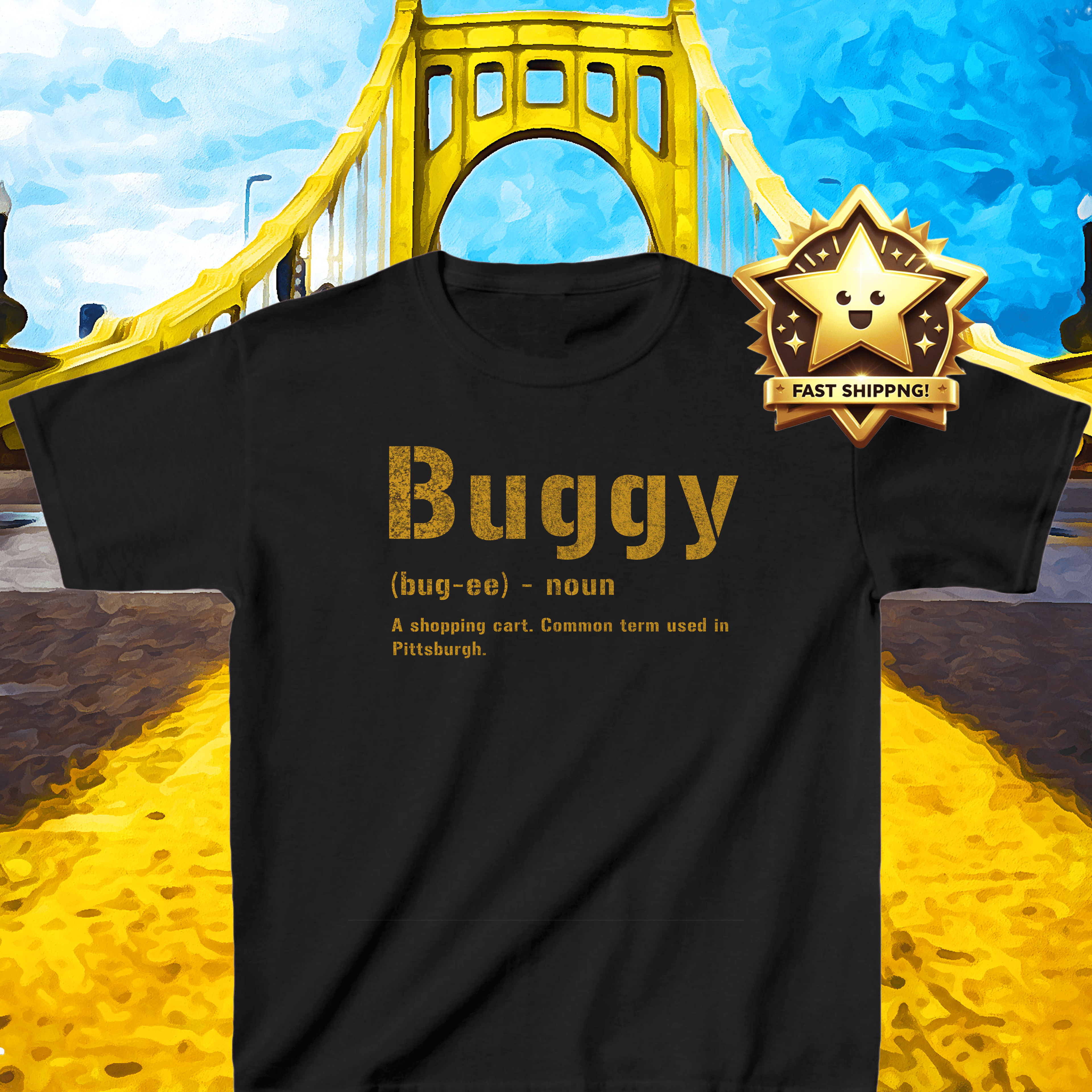 Buggy Pittsburghese kids T-shirt product image | Yinzergear