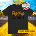 Pop Pop in the Burgh Tri-Blend T-Shirt product image mockup view | Yinzergear