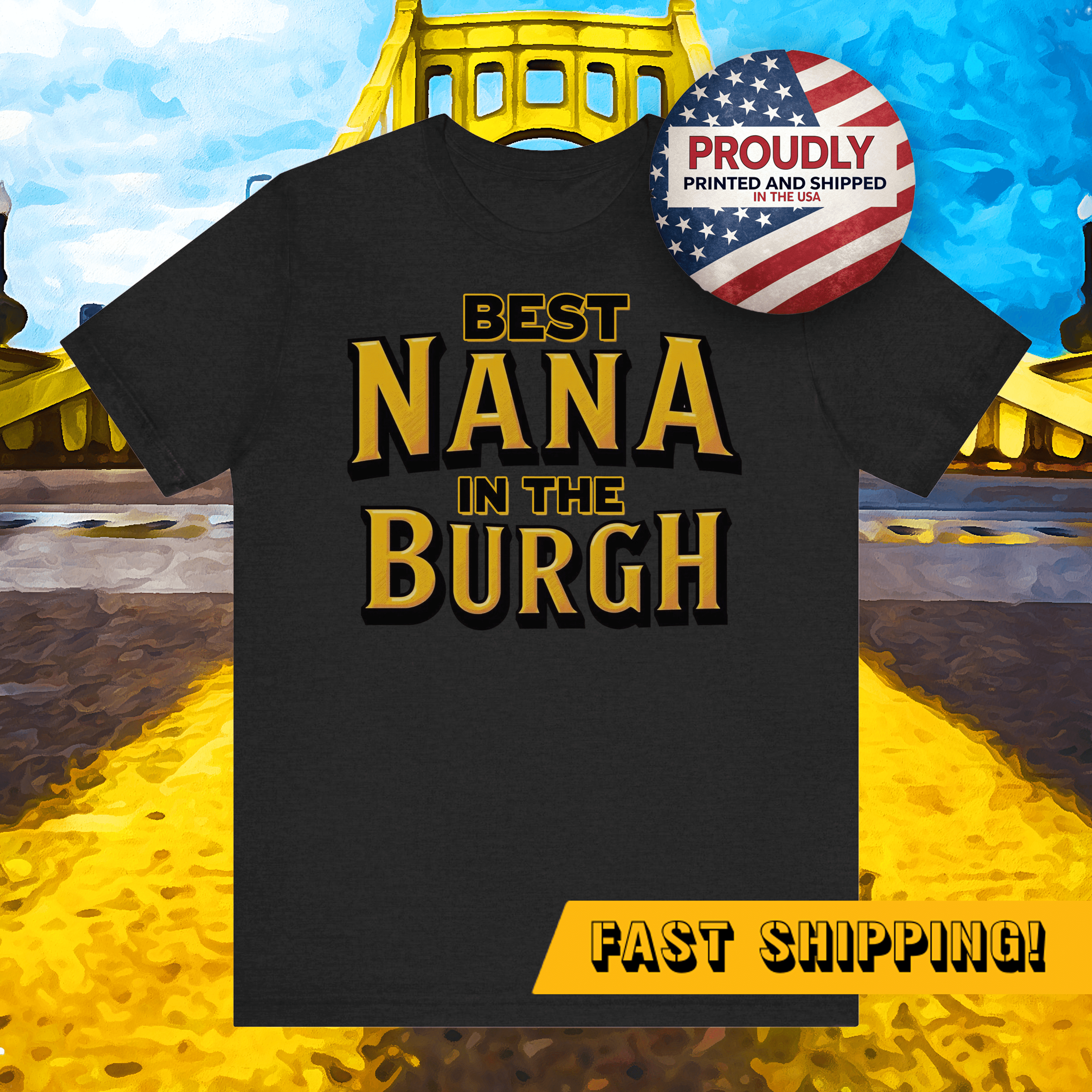 Nana in the Burgh Tri-Blend T-Shirt product image alternate view 3 | Yinzergear