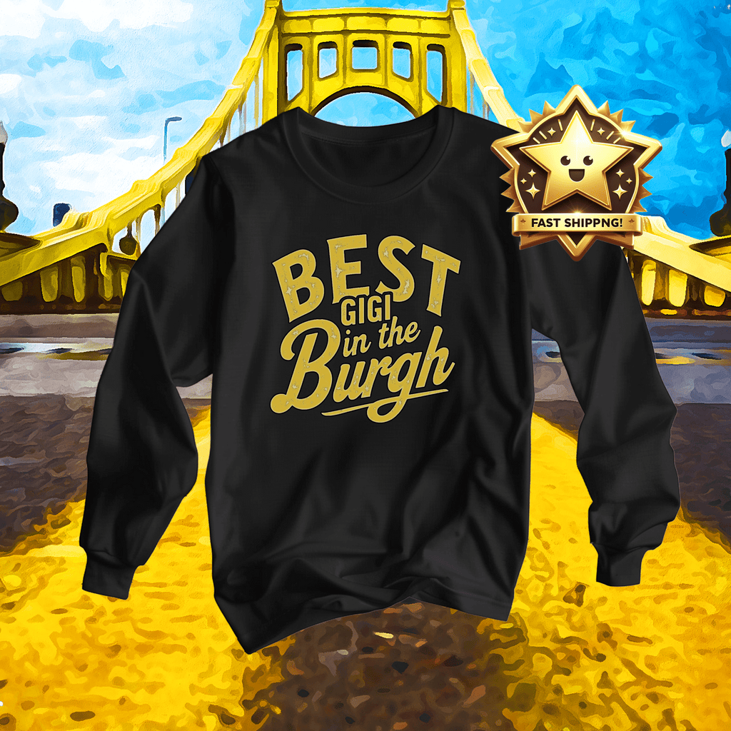 Best Gigi in the Burgh Long Sleeve Shirt product image mockup view | Yinzergear