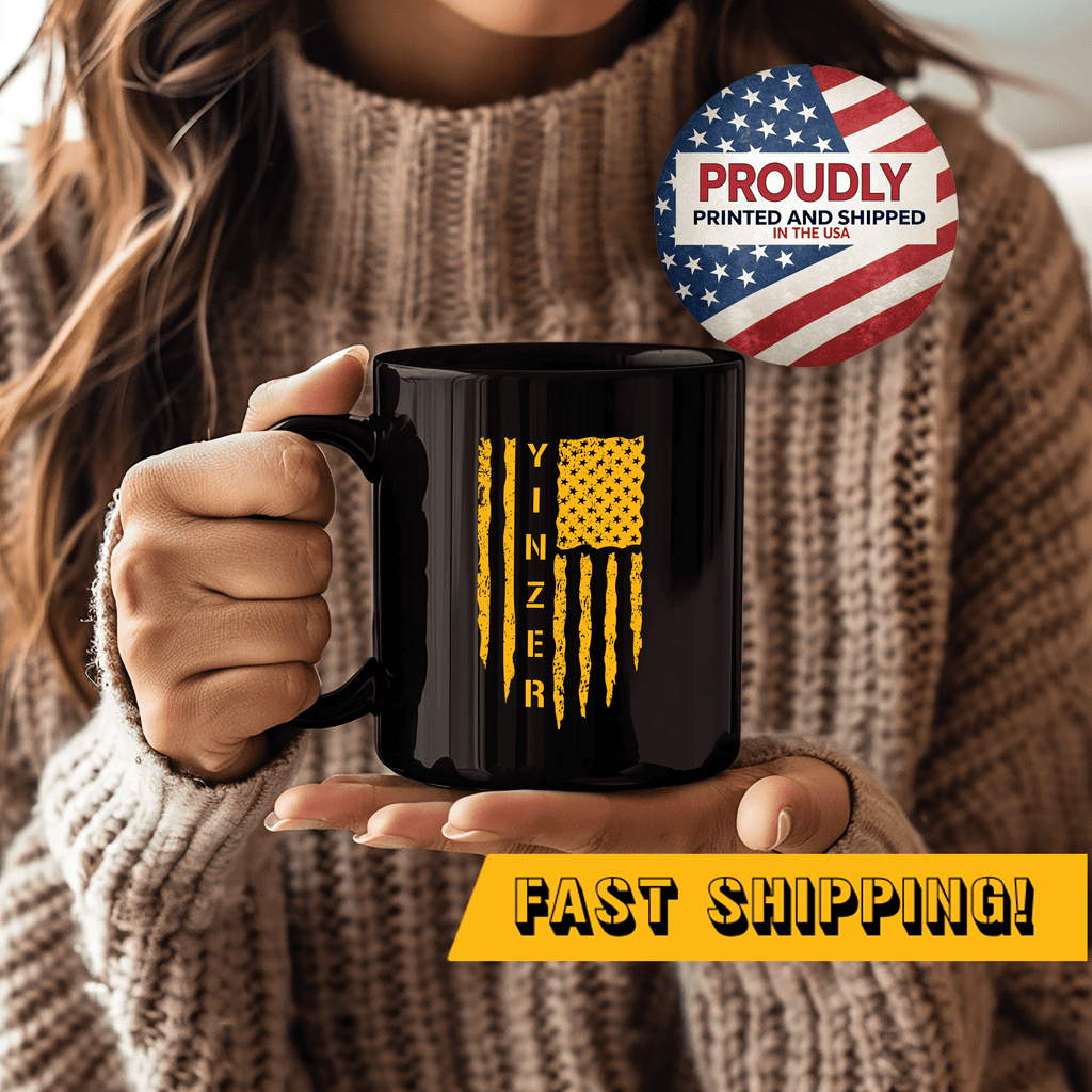 Yinzer Flag Coffee Mug Pittsburgh mug front view alternate view 3 | Yinzergear