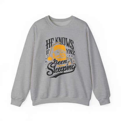 Yinzer Santa Crewneck - Pittsburgh Christmas Sweatshirt Sweatshirt Printify Sport Grey S 